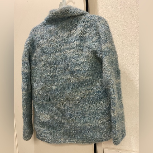 Vintage Avocado Handweavers 100% hand knitted pure wool cardigan sweater Medium - Picture 2 of 11